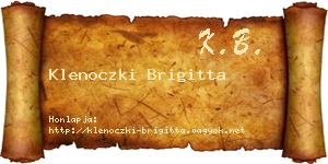 Klenoczki Brigitta névjegykártya